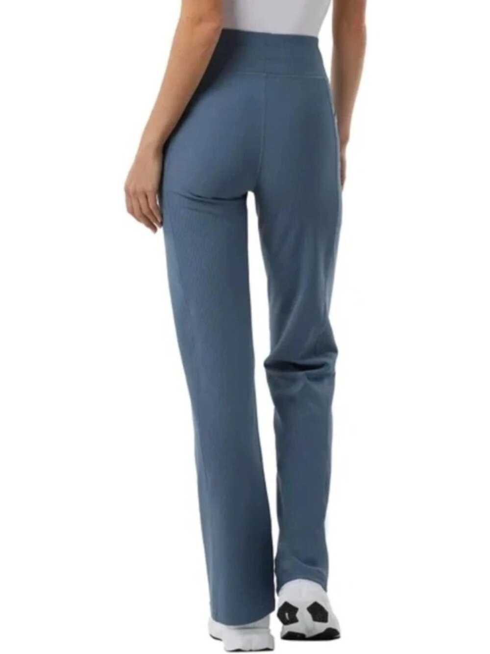 32 Degrees Active Flare Pants Women's L Blue Yoga Pants Ribbed Pockets  G2267 - Picture 2 of 12